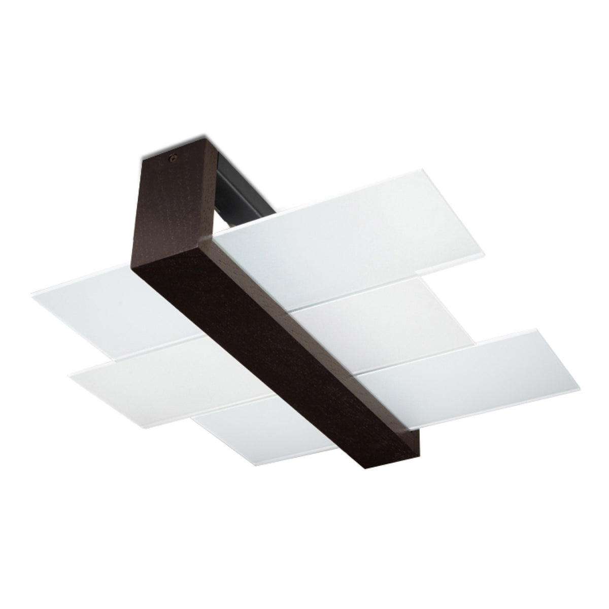 Plafonieră FENIKS 2 din lemn wenge şi sticlă, scandinav – Lumiex
