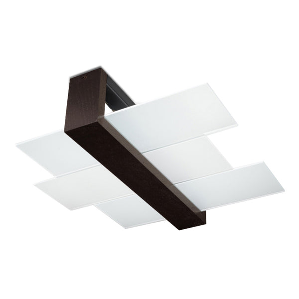 Plafonieră FENIKS 2 din lemn wenge şi sticlă, scandinav – Lumiex