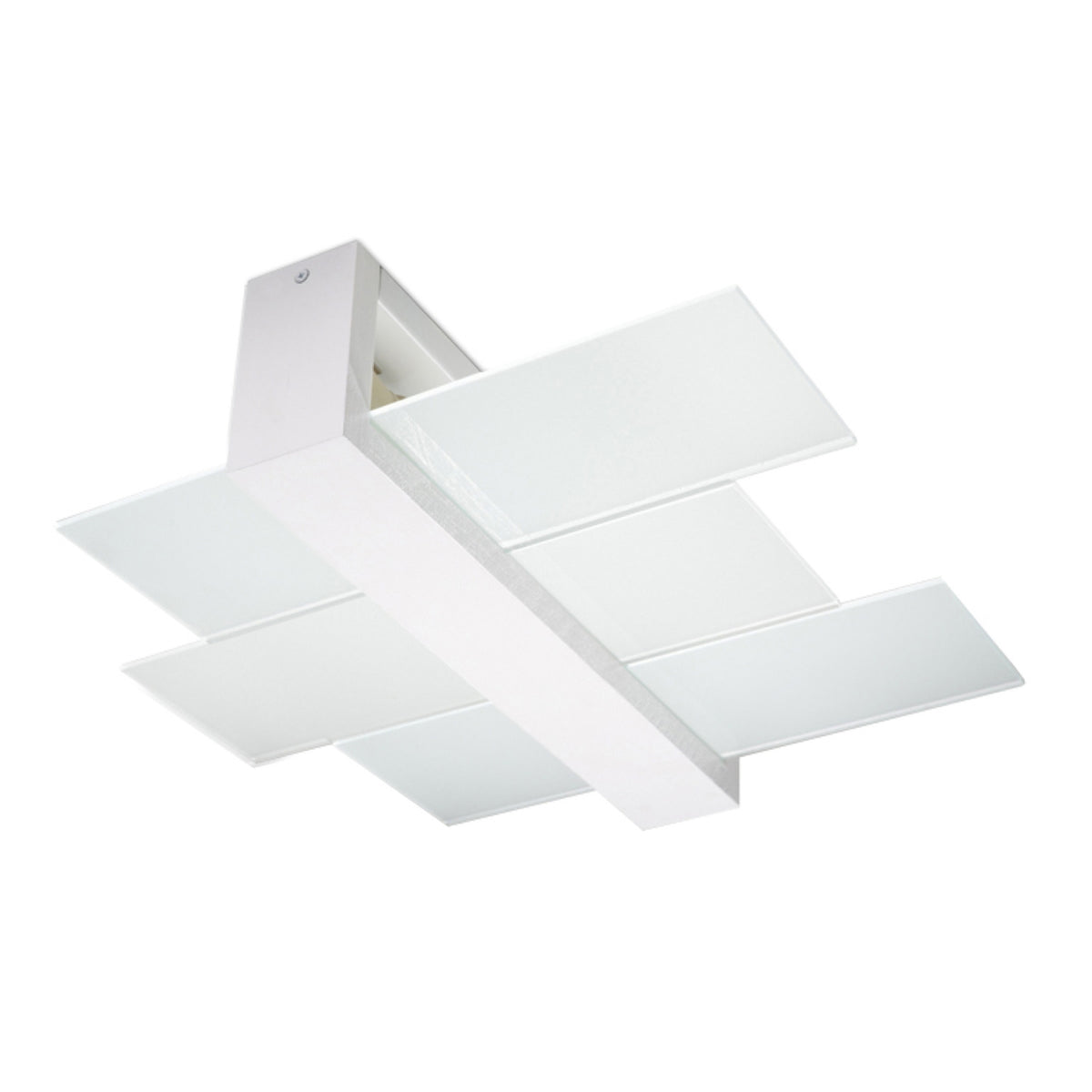 Lustră de tavan FENIKS 2 albă din lemn şi sticlă, scandinav – Lumiex