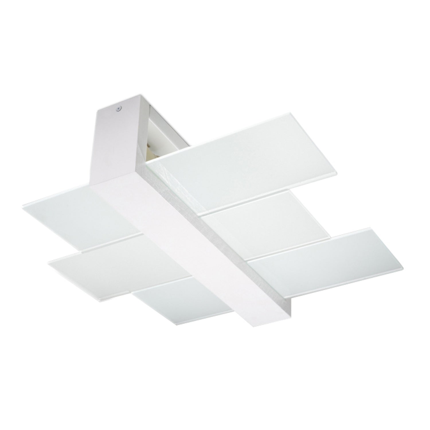 Lustră de tavan FENIKS 2 albă din lemn şi sticlă, scandinav – Lumiex