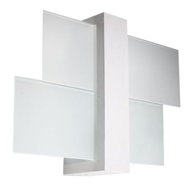 Aplică de perete FENIKS 1 albă din lemn şi sticlă, scandinav – Lumiex