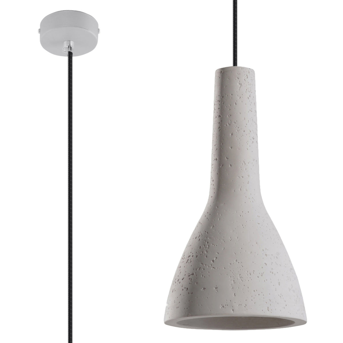 Pendul EMPOLI din beton gri, stil industrial – Lumiex