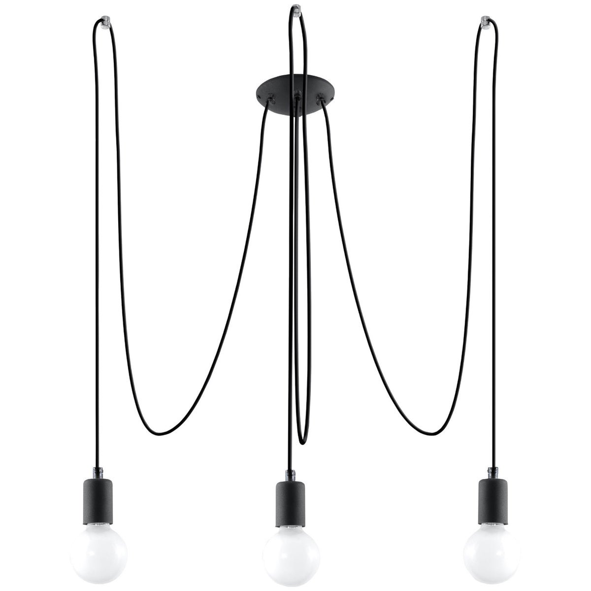 Candelabru EDISON 3 negru