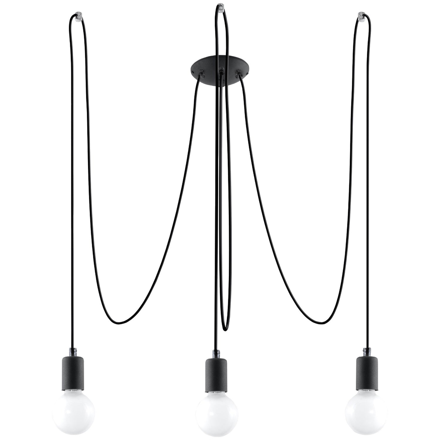 Candelabru EDISON 3 negru