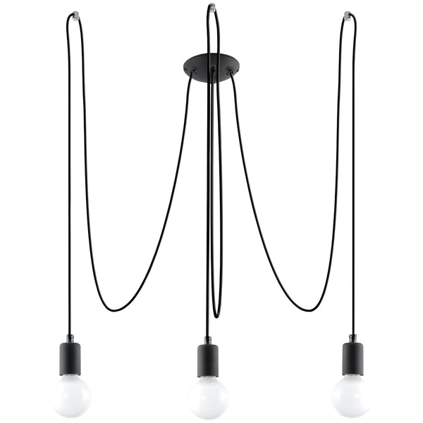 Candelabru EDISON 3 negru