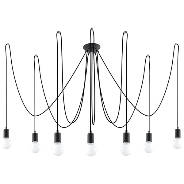 Candelabru EDISON 7 negru