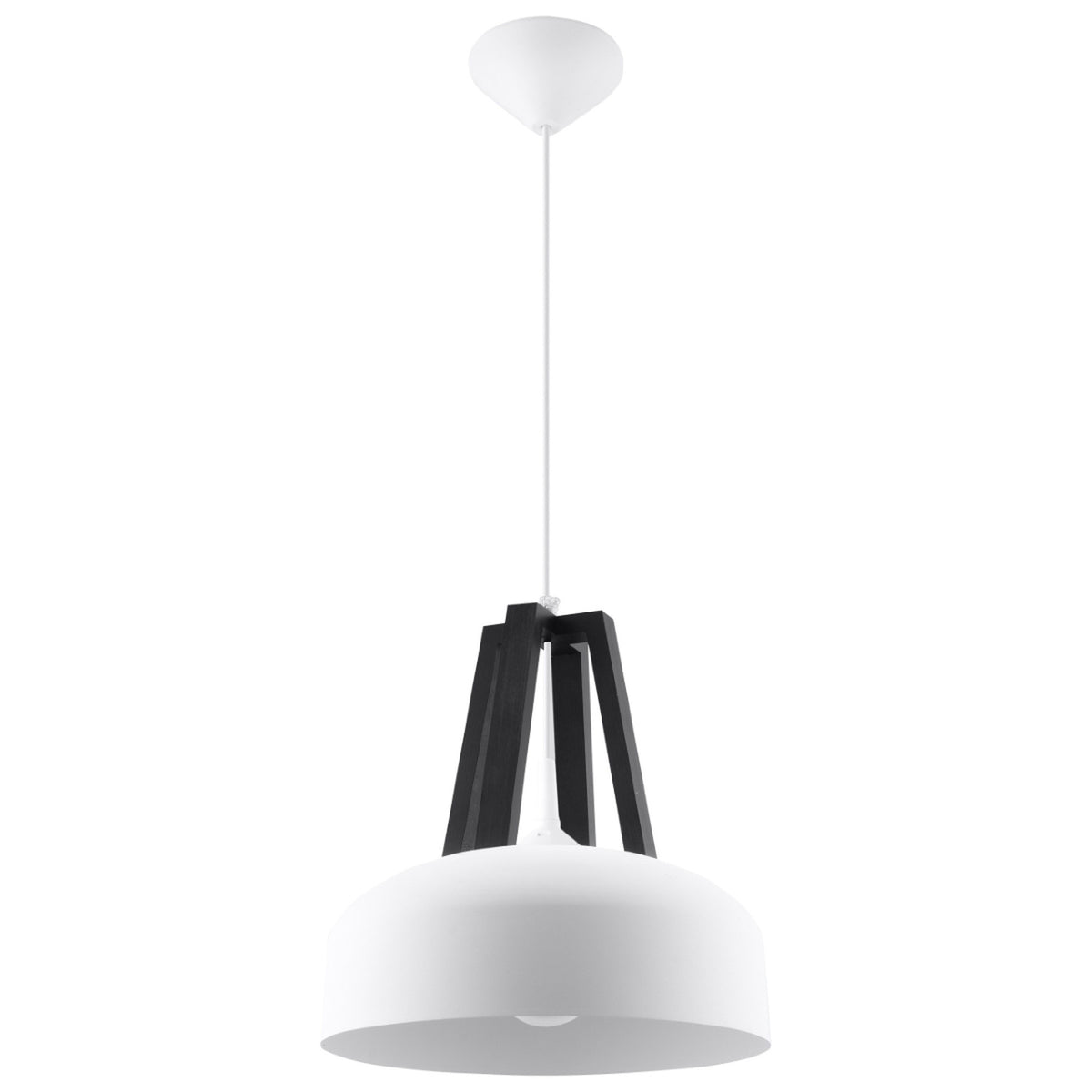 Lampă suspendată CASCO alb/negru