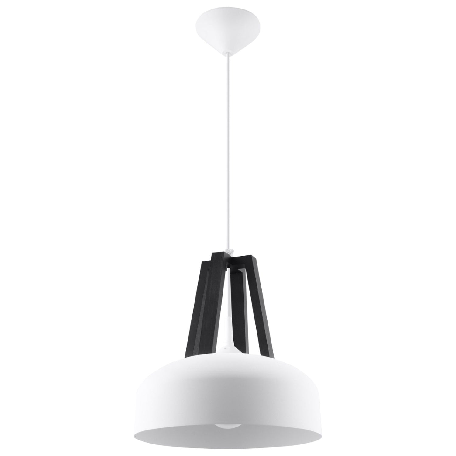 Lampă suspendată CASCO alb/negru
