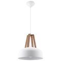 Lampa suspendata CASCO alb/lemn natural