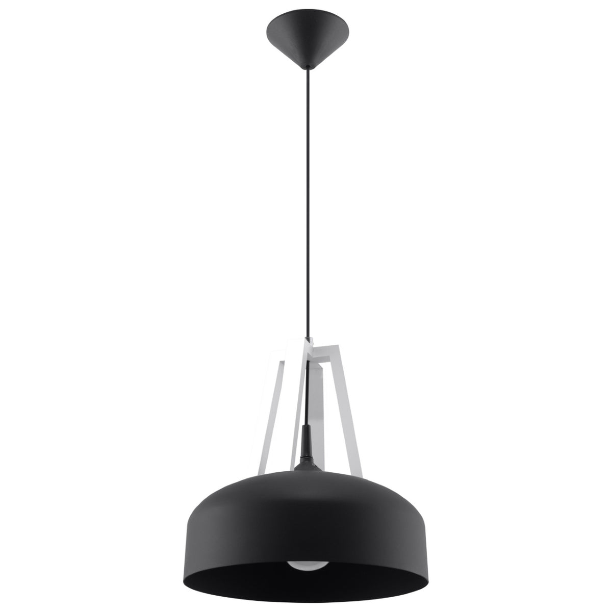 Lampă suspendată CASCO negru/alb