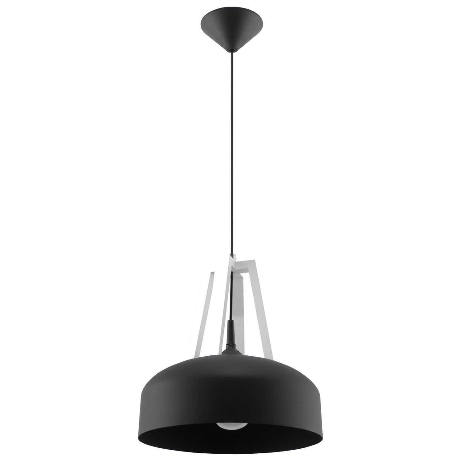 Lampă suspendată CASCO negru/alb
