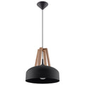 Lampa suspendata CASCO negru/lemn natural