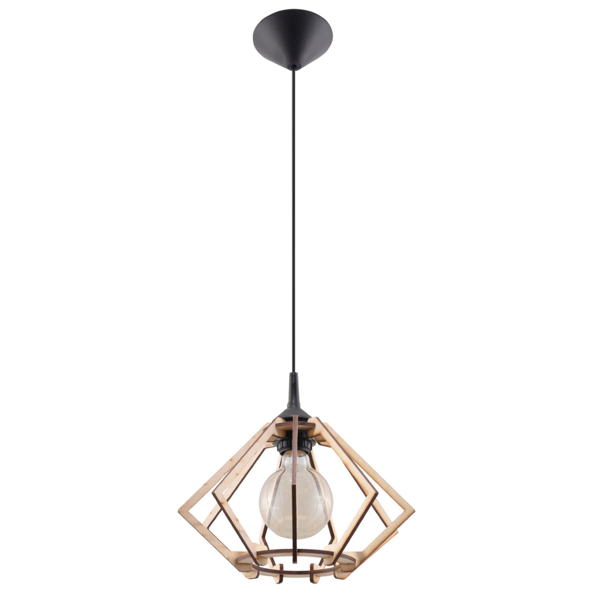 Lampă suspendată POMPELMO lemn natural