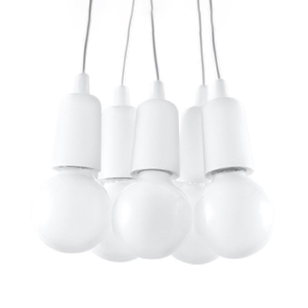 Lampa suspendata DIEGO 5 alba