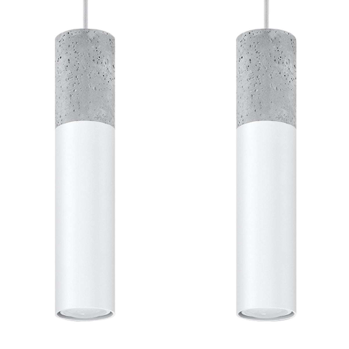 Pendul BORGIO 2 alb din oțel și beton, stil modern – Lumiex