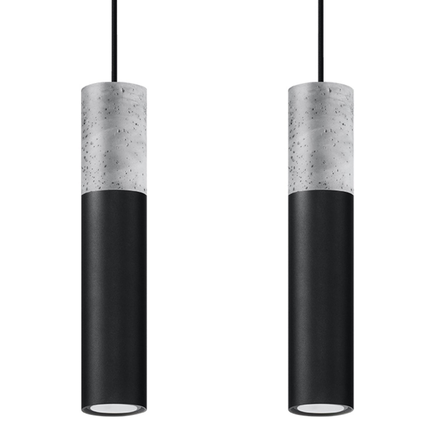 Pendul BORGIO 2 negru din oțel și beton, stil modern – Lumiex