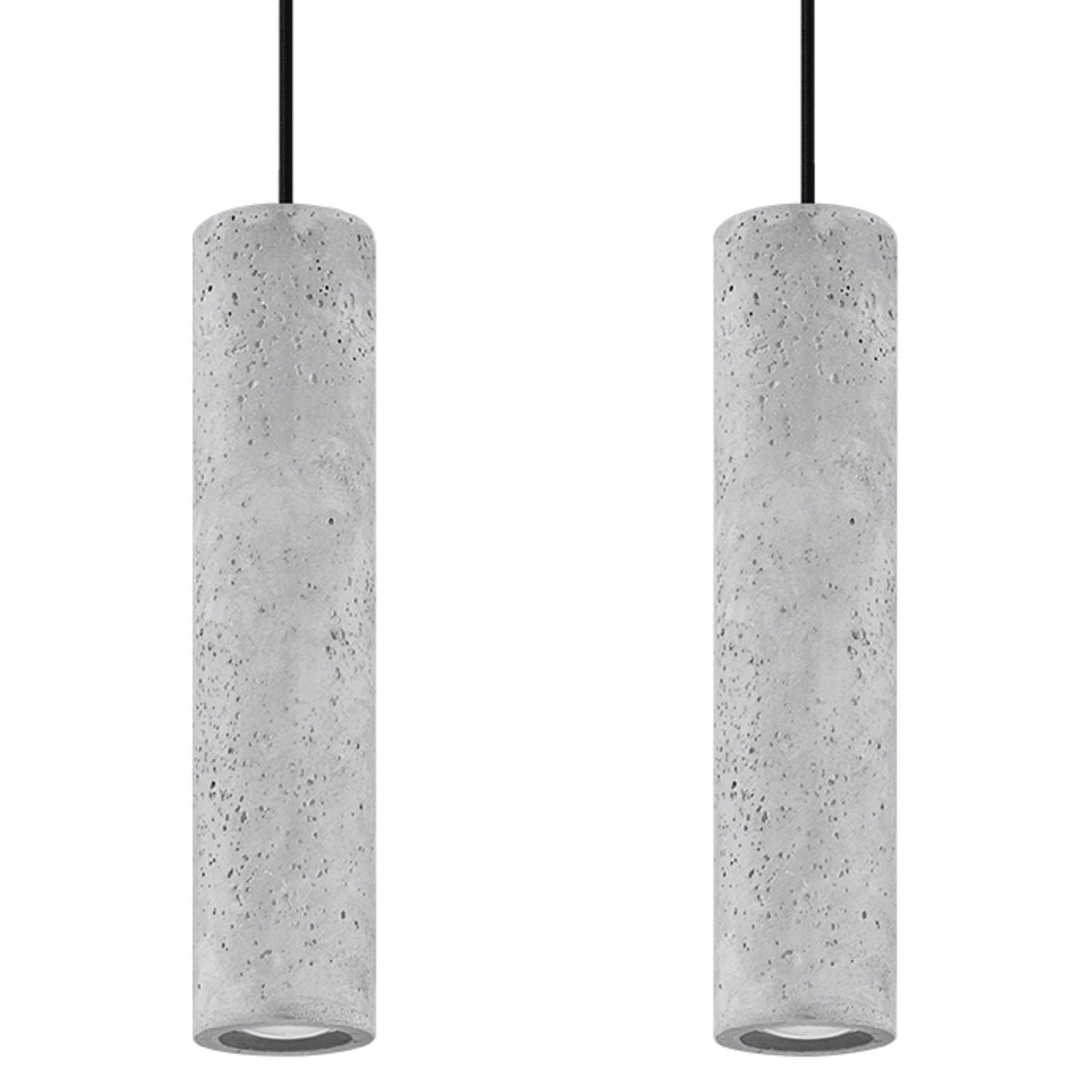 Lustră suspendată LUVO 2 din beton gri, industrial – Lumiex