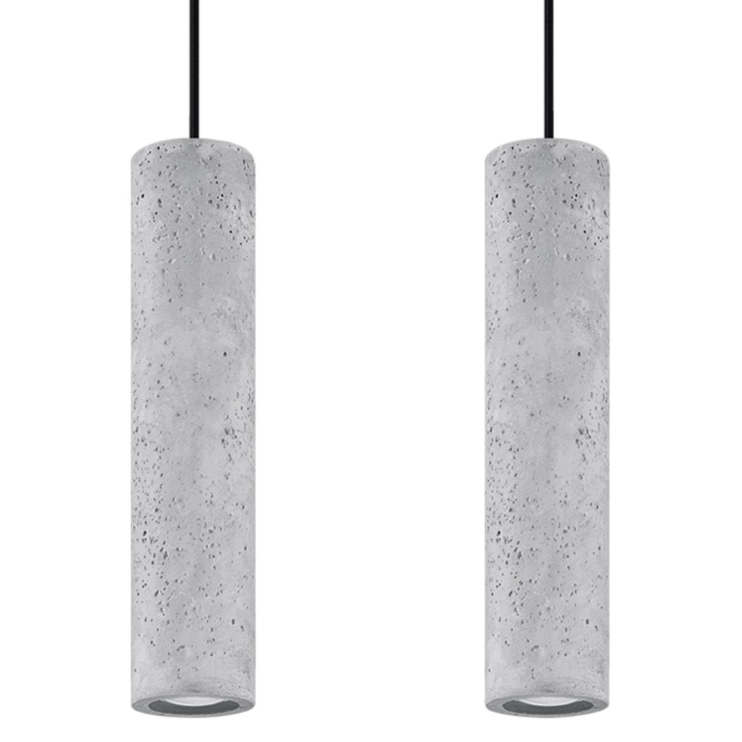 Lustră suspendată LUVO 2 din beton gri, industrial – Lumiex