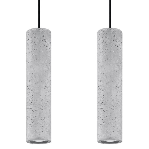 Lustră suspendată LUVO 2 din beton gri, industrial – Lumiex