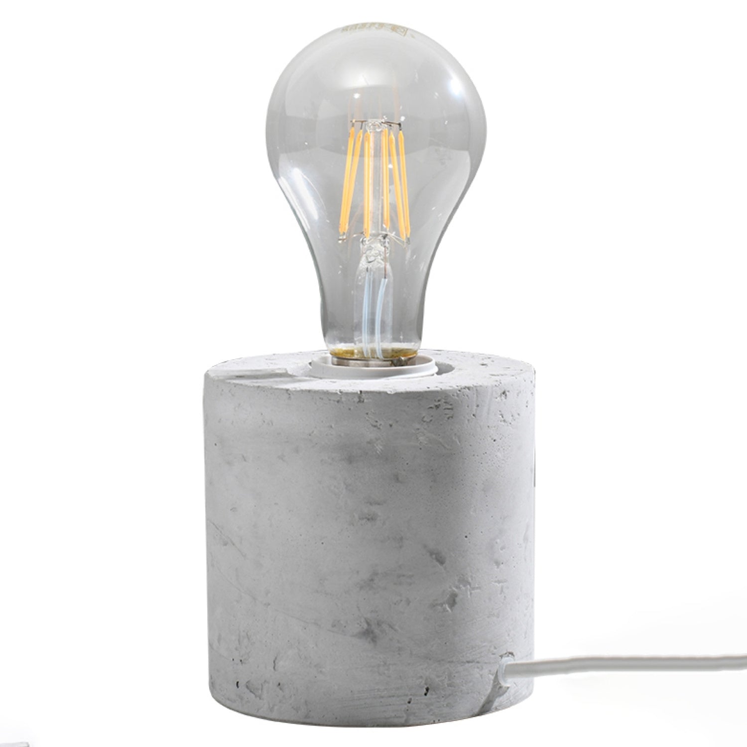 Lampă de masă SALGADO din beton gri, stil industrial – Lumiex