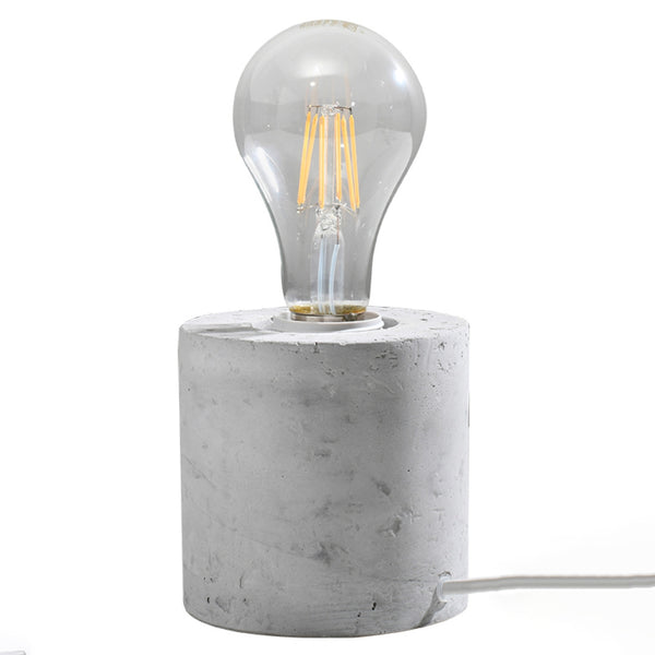 Lampă de masă SALGADO din beton gri, stil industrial – Lumiex