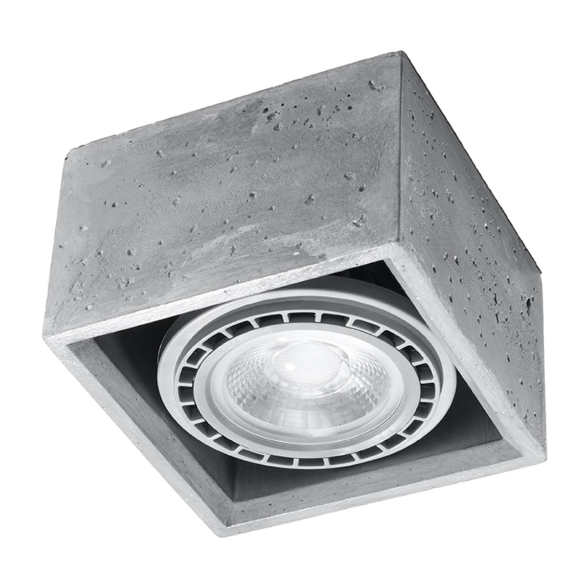 Plafonieră QUATRO 1 din beton gri, stil industrial – Lumiex