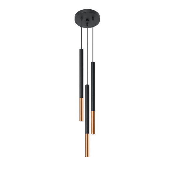 Lustra pandantiv MOZAICA 3P negru/cupru