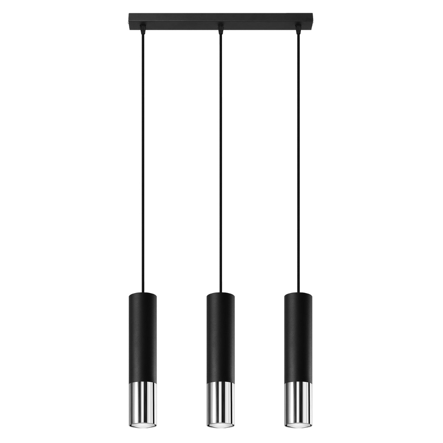 Lampa pandantiva LOOPEZ 3L negru/crom