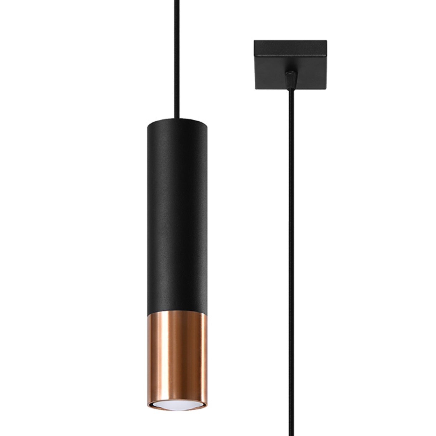 Lampa suspendata LOOPEZ 1 negru/cupru