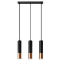 Lampa suspendata LOOPEZ 3L negru/cupru
