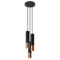 Lampa suspendata LOOPEZ 3P negru/cupru