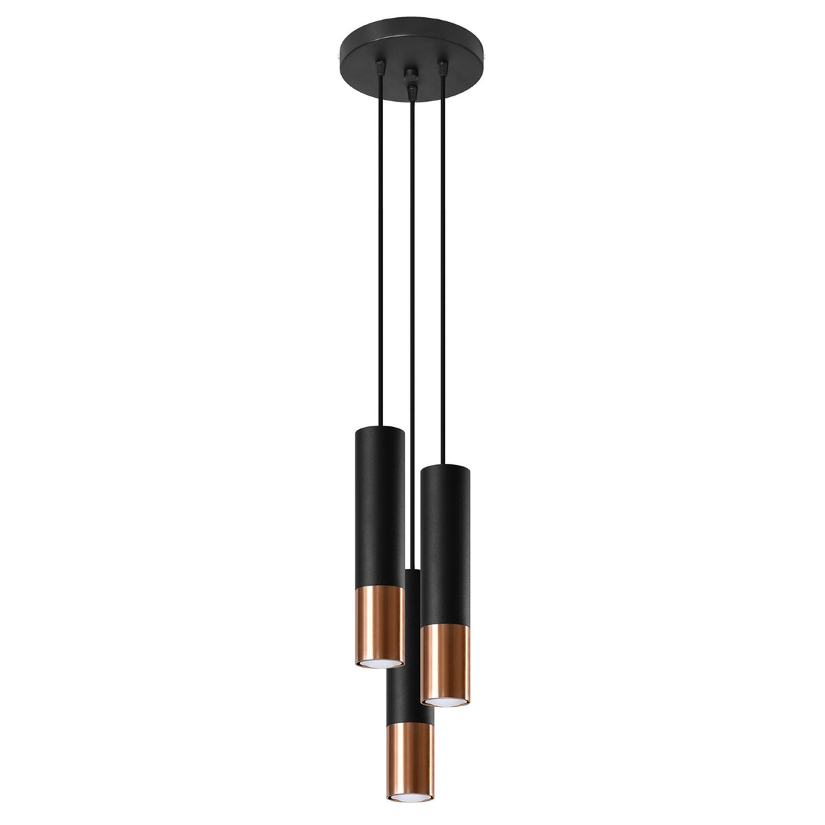 Lampa suspendata LOOPEZ 3P negru/cupru