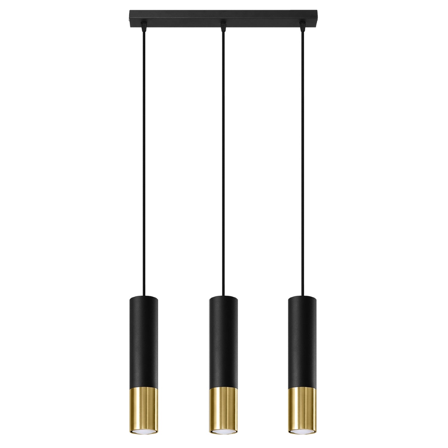 Lampa suspendata LOOPEZ 3L negru/auriu