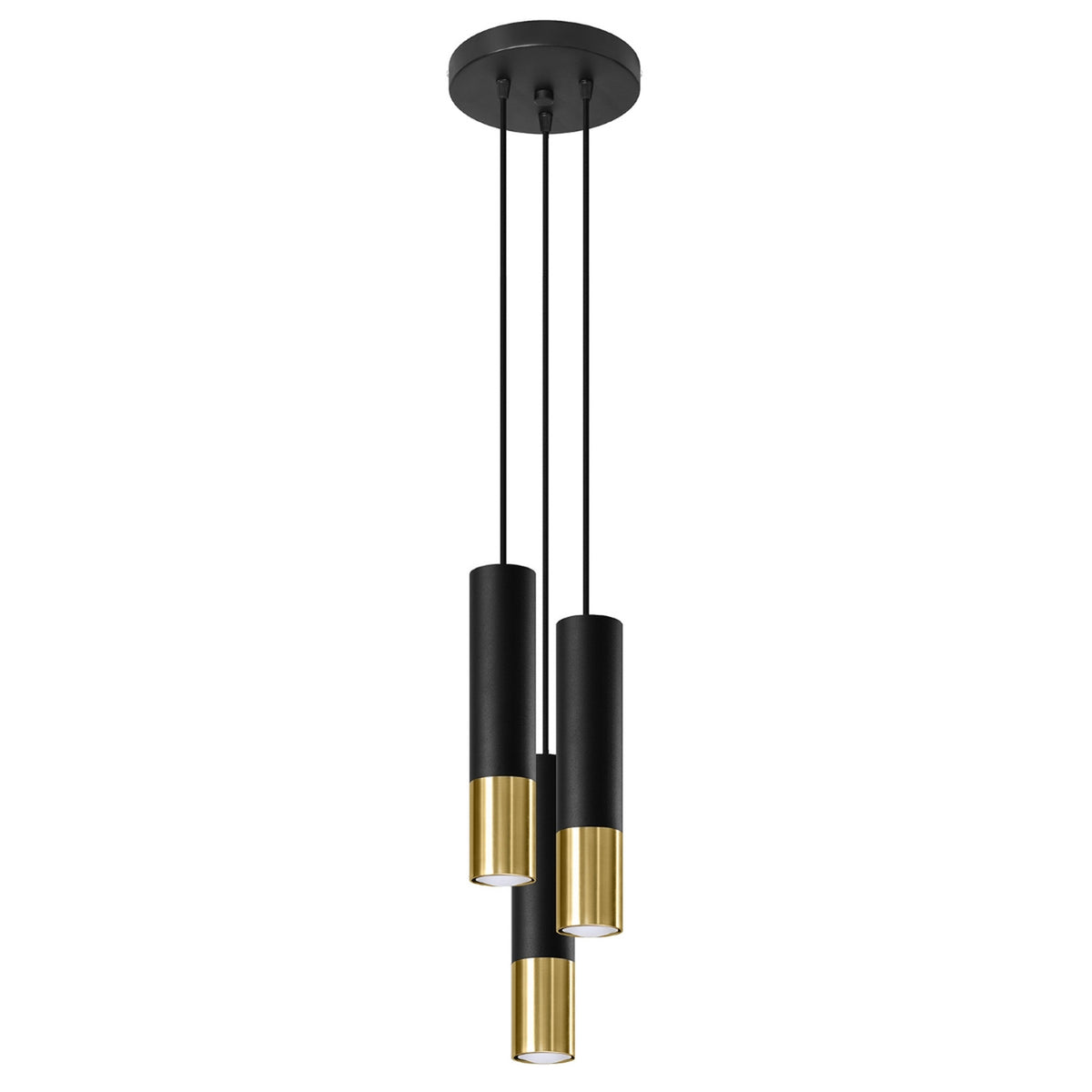 Lampa pandantiv LOOPEZ 3P negru/auriu