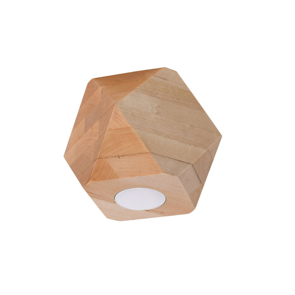 Plafonieră WOODY 1 din lemn natural, stil scandinav – Lumiex
