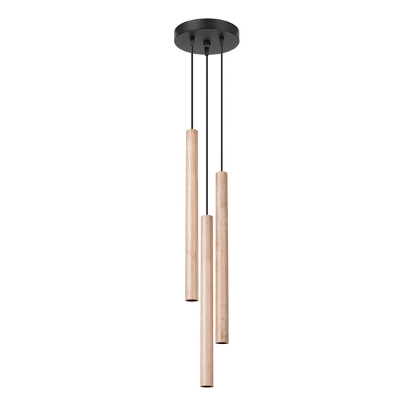 Lampa suspendata PASTELO 3P lemn