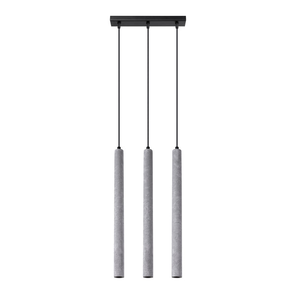 Lustră suspendată PASTELO 3L din beton gri, modern – Lumiex
