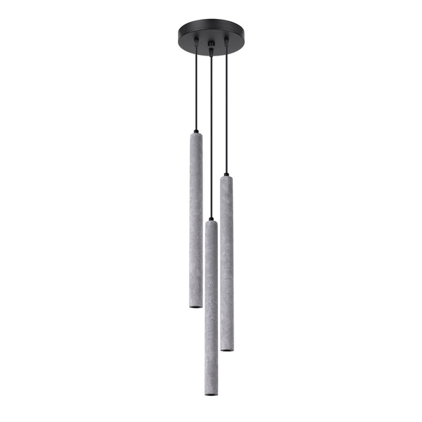 Lustră suspendată PASTELO 3P din beton gri, modern – Lumiex