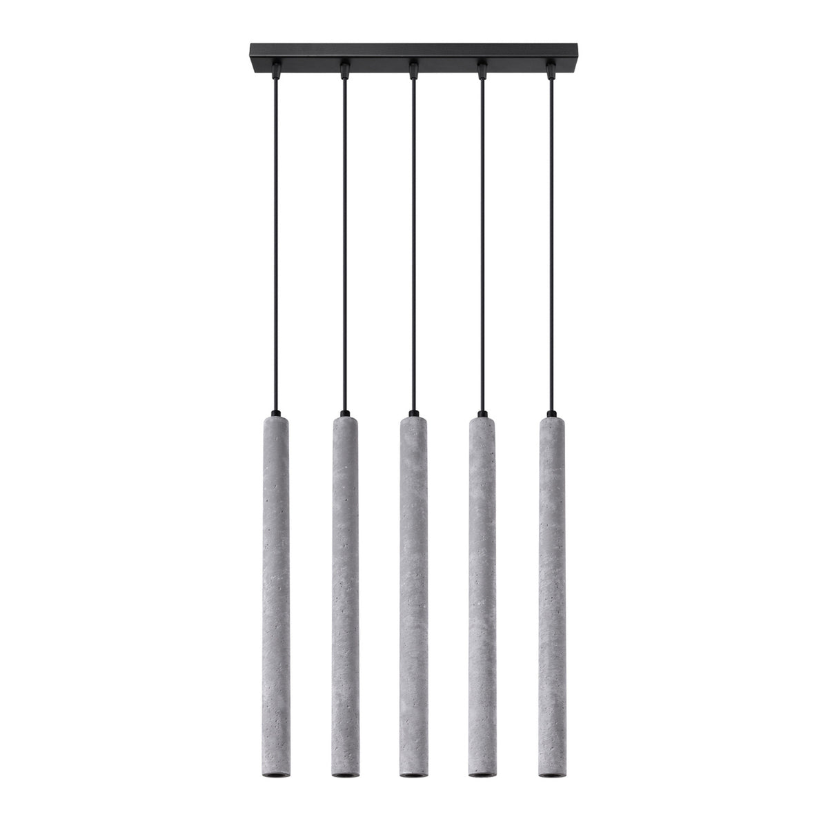 Lustră suspendată PASTELO 5L din beton gri, modern – Lumiex