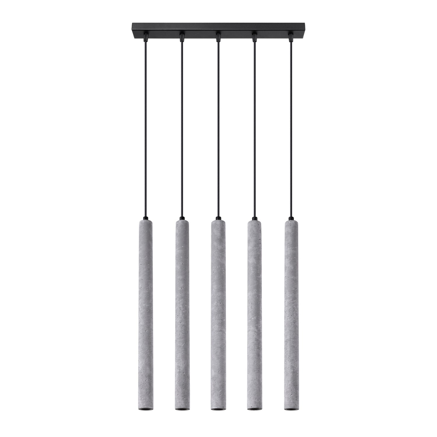 Lustră suspendată PASTELO 5L din beton gri, modern – Lumiex