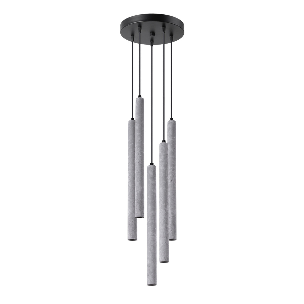 Lustră suspendată PASTELO 5P din beton gri, modern – Lumiex
