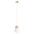 Lampa pandantiv PEKKA 1 alb/lemn natural