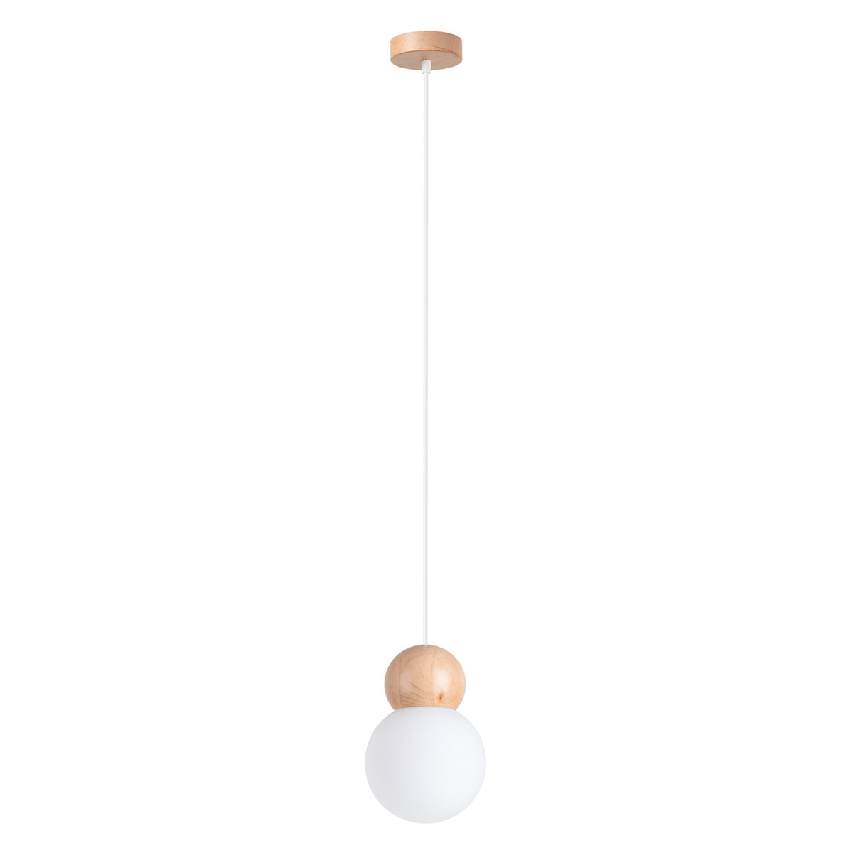 Lampa pandantiv PEKKA 1 alb/lemn natural