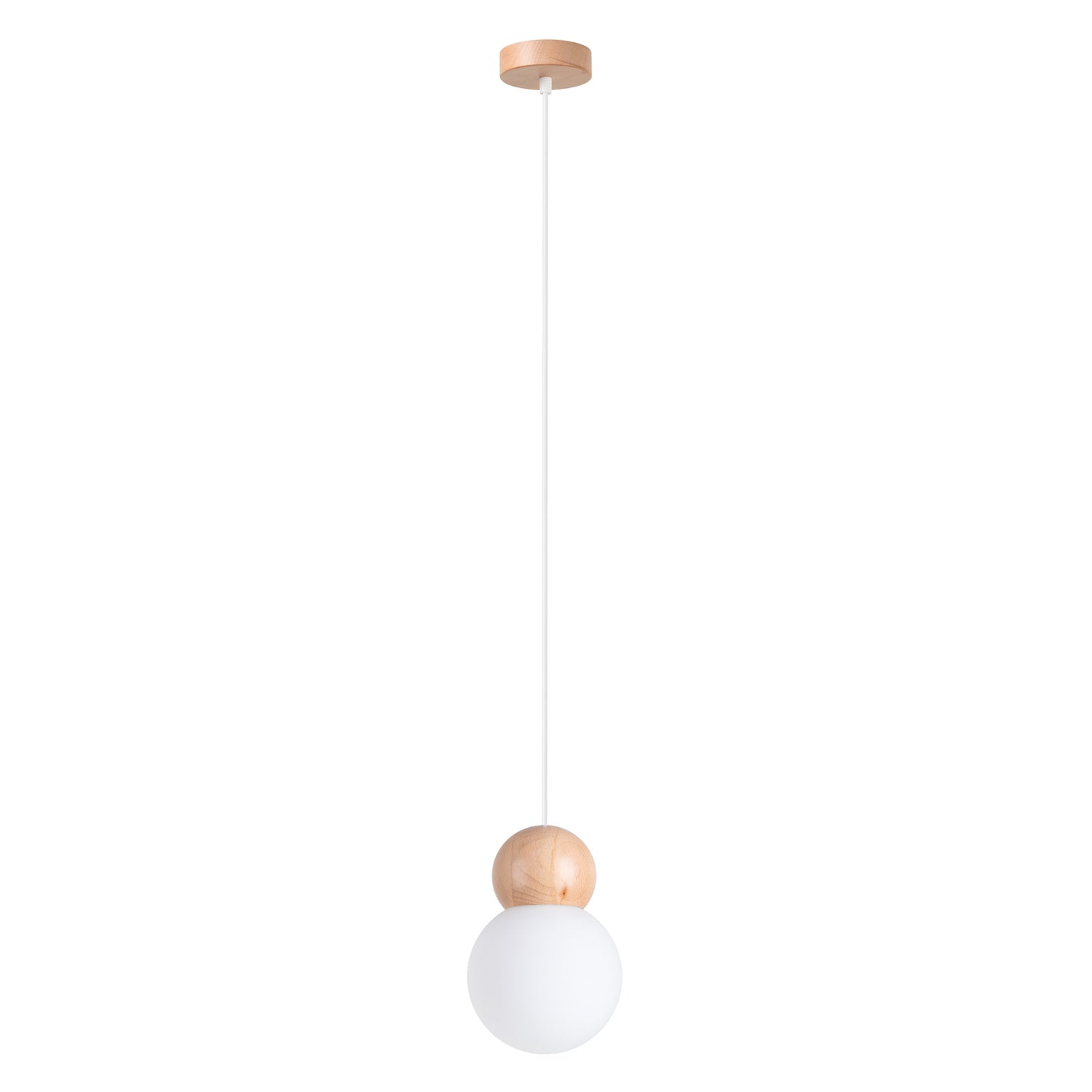 Lampa pandantiv PEKKA 1 alb/lemn natural