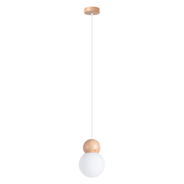 Lampa pandantiv PEKKA 1 alb/lemn natural
