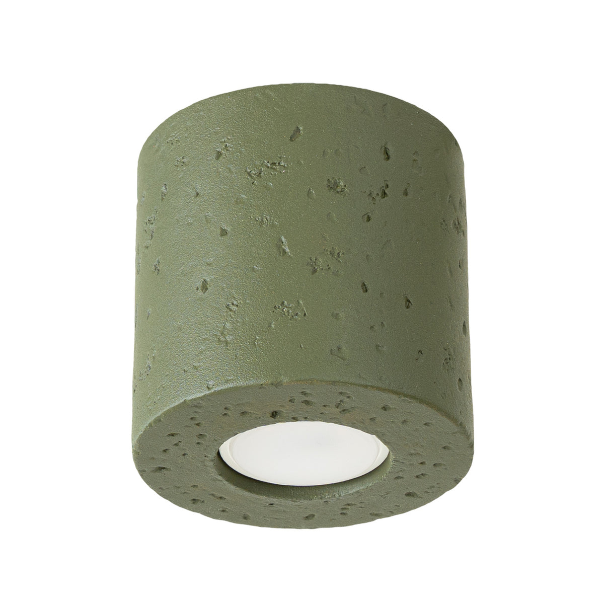 Plafonieră ORBIS din beton verde măsliniu, industrial – Lumiex