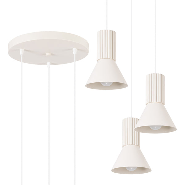 Lampa suspendata ESTRIA 3P bej