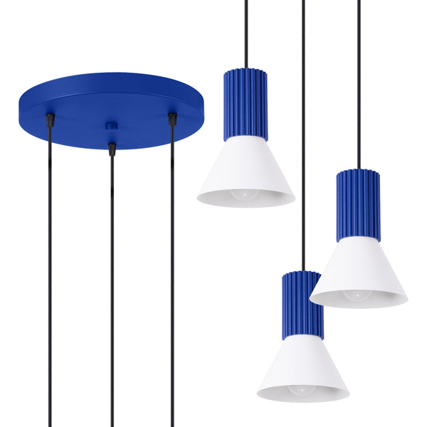 Lampa suspendata ESTRIA 3P alb/ultramarin