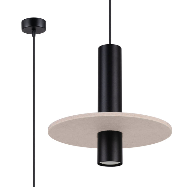Lampa suspendata PELTA 1 negru/bej