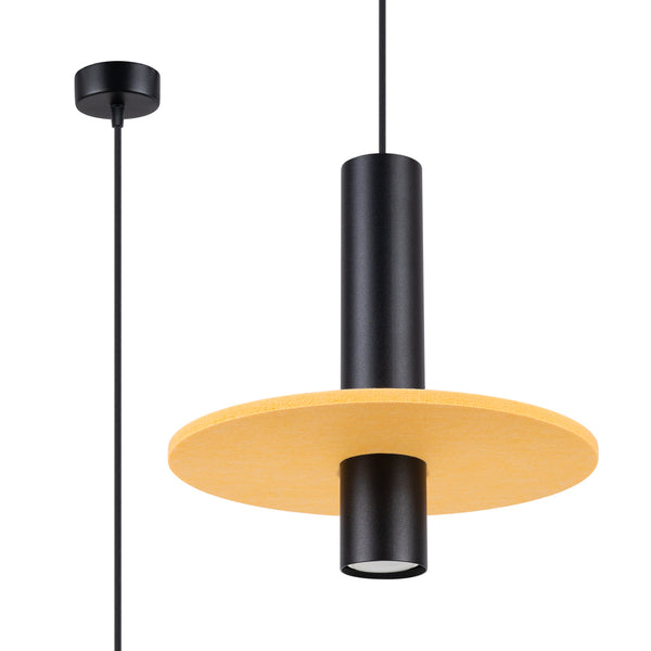 Lampa suspendata PELTA 1 negru/galben